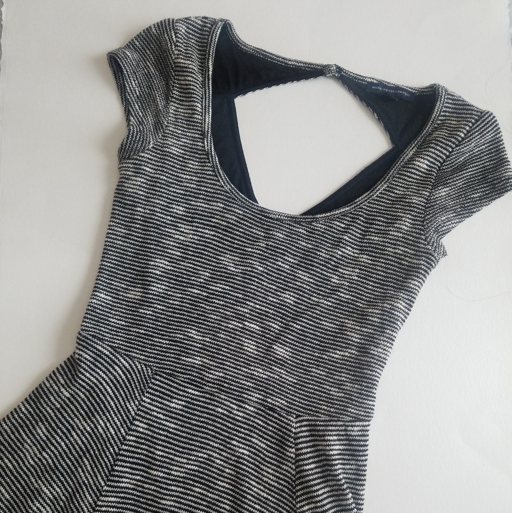 American Eagle Diamond Back Striped Skater Dress